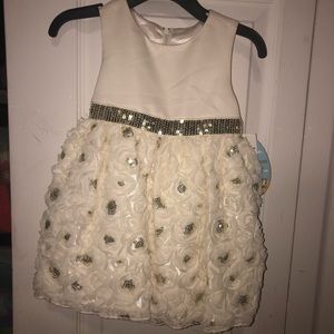 🤩 Cream & Gold Formal Baby Dress 🤩